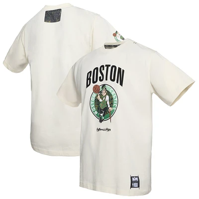 T-shirt premium NBA x Two Hype pour homme de la collection Culture & Hoops des Boston Celtics, crème