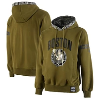 Men's NBA x Two Hype  Olive Boston Celtics Culture & Hoops Collection Premium Pullover Hoodie