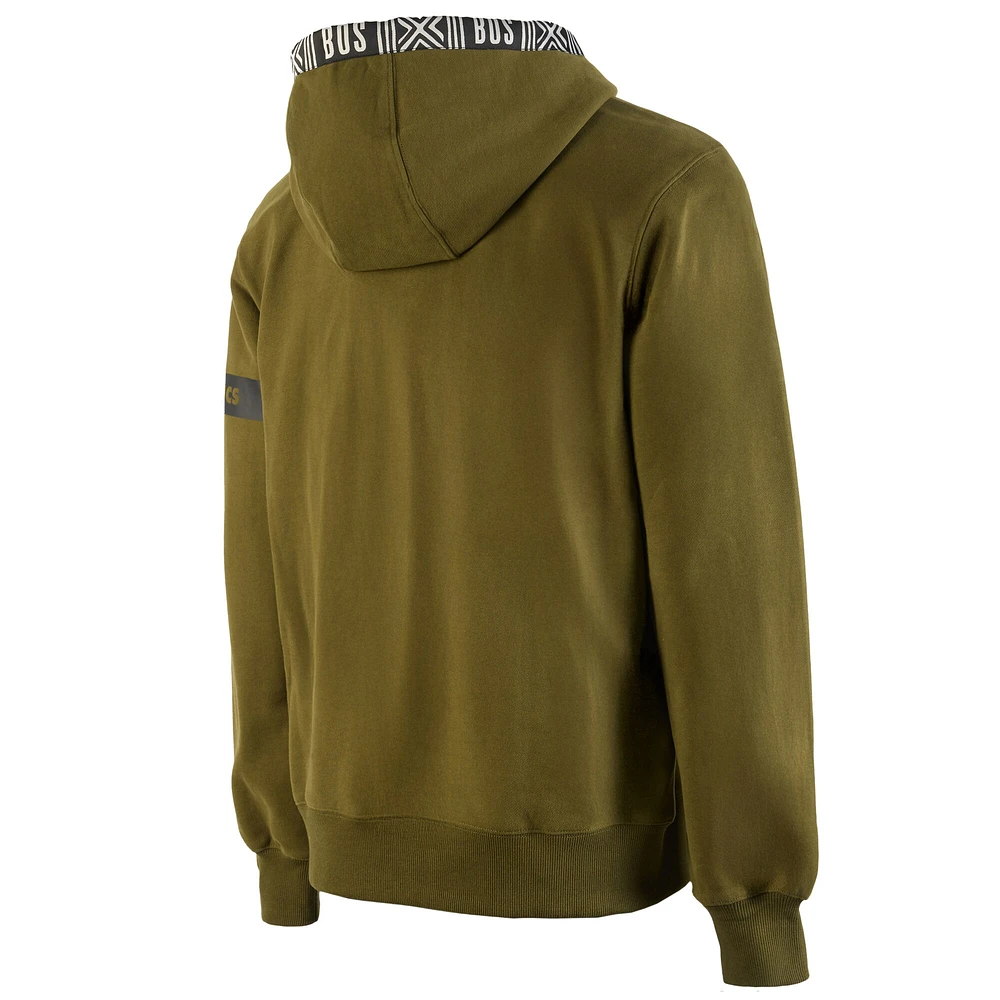 Men's NBA x Two Hype  Olive Boston Celtics Culture & Hoops Collection Premium Pullover Hoodie
