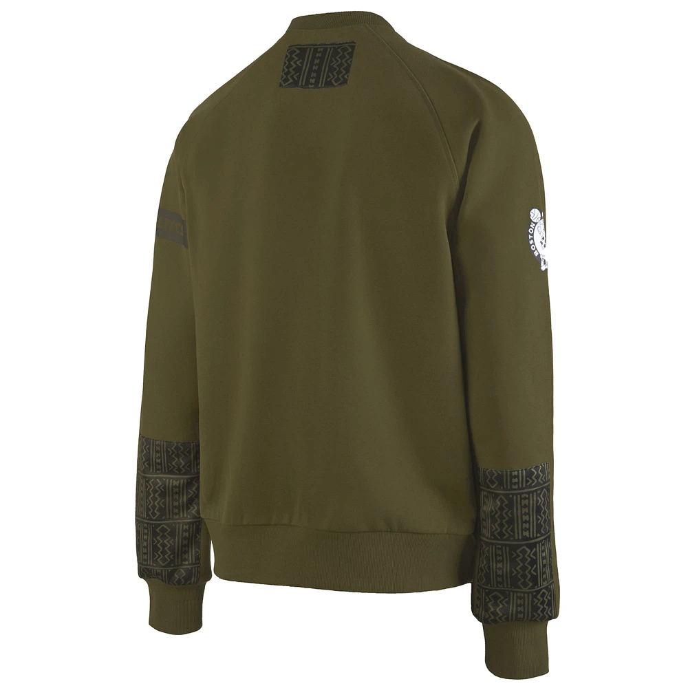 Men's NBA x Two Hype  Olive Boston Celtics Culture & Hoops Collection Premium Pullover Sweatshirt