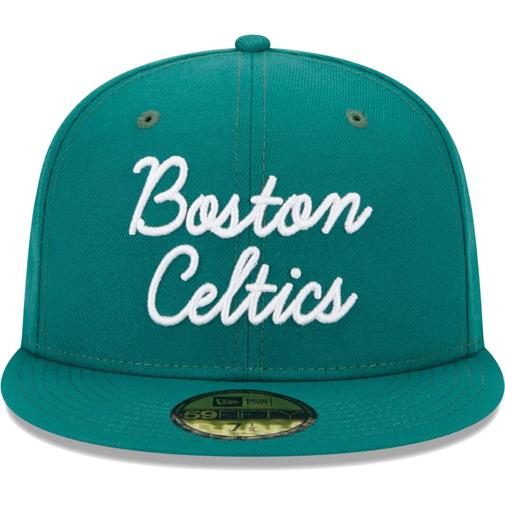 New Era Boston Celtics Black Script Classic Edition 59Fifty Fitted Hat, EXCLUSIVE HATS, CAPS