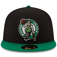 Men's New Era Black/Green Boston Celtics Official Team Color 2Tone 59FIFTY Fitted Hat