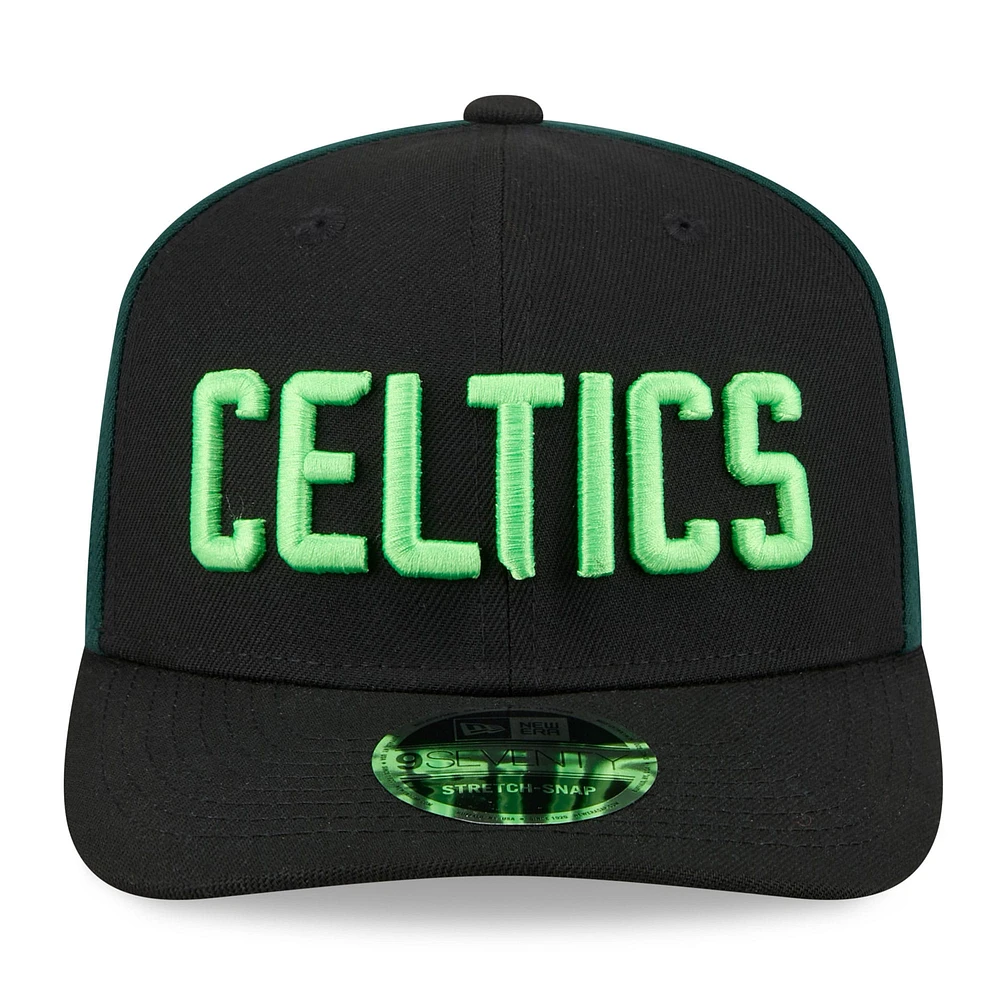 Casquette ajustable Boston Celtics City Edition 2024/25 9SEVENTY New Era noire/verte Kelly pour homme