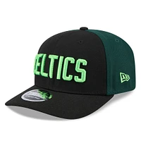 Men's New Era Black/Kelly Green Boston Celtics 2024/25 City Edition 9SEVENTY Adjustable Hat