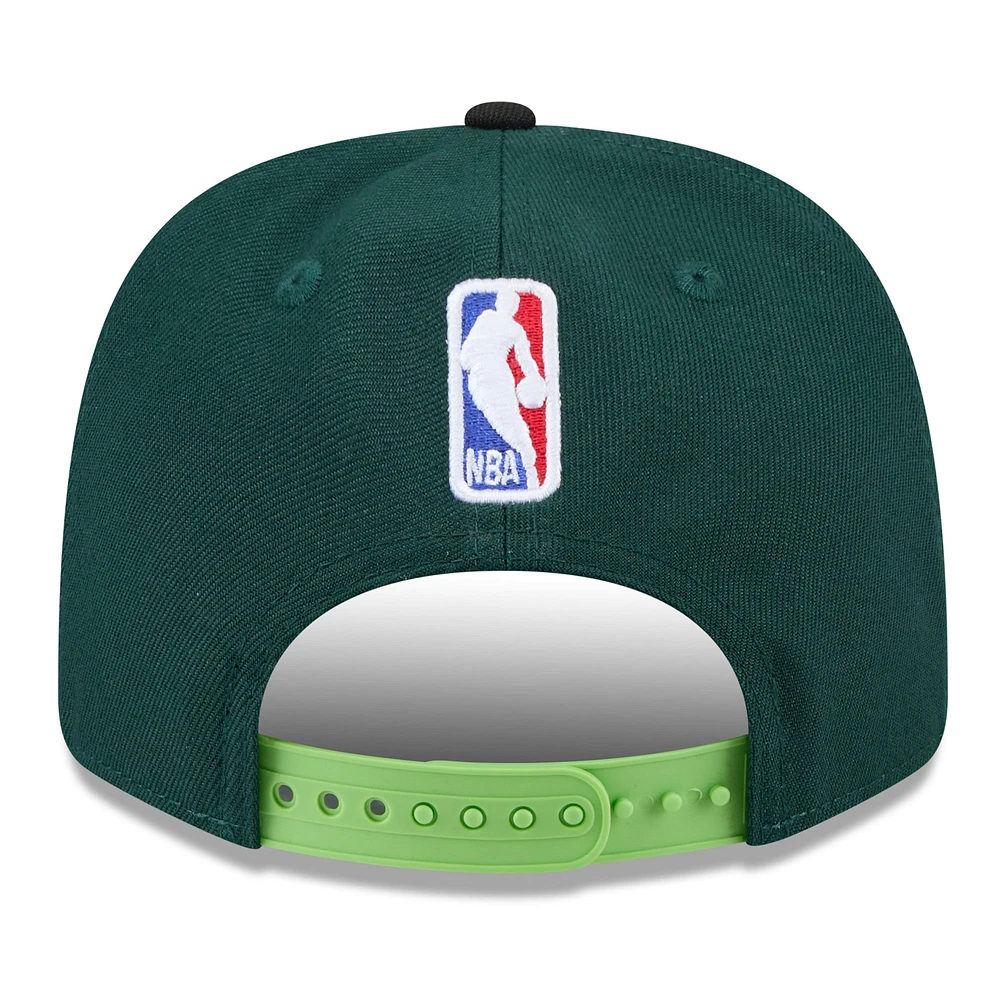 Men's New Era Black/Kelly Green Boston Celtics 2024/25 City Edition 9SEVENTY Adjustable Hat