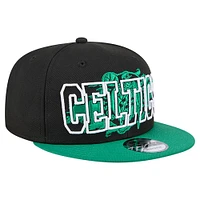 Men's New Era Black/Kelly Green Boston Celtics Sport Night Splatter 2-Tone 9FIFTY Snapback Hat