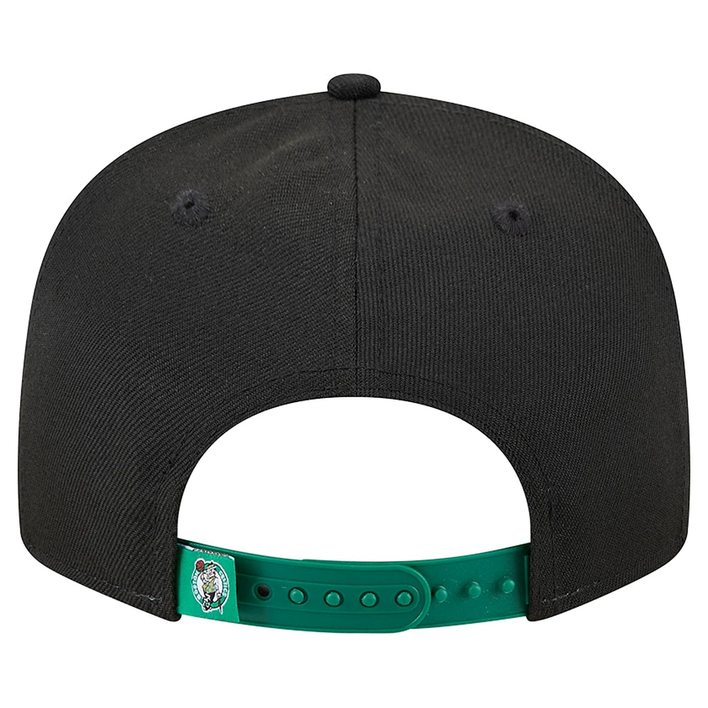 Men's New Era Black/Kelly Green Boston Celtics Sport Night Splatter 2-Tone 9FIFTY Snapback Hat