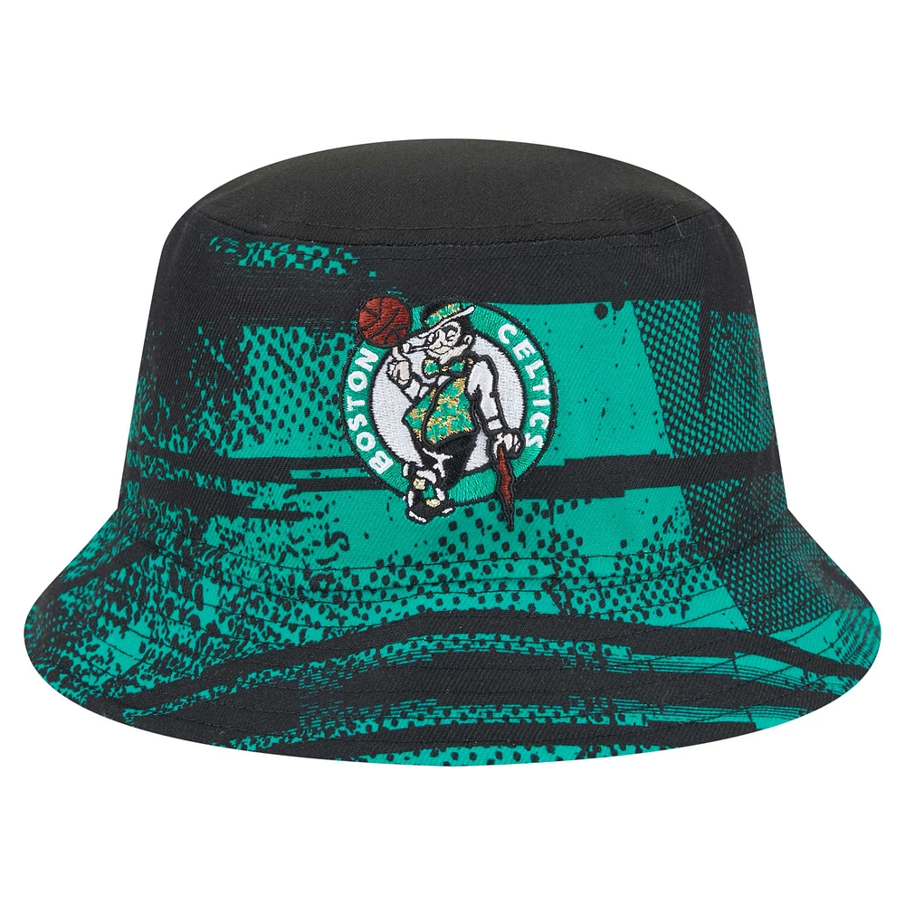 Men's New Era  Black/Kelly Green Boston Celtics Tip-Off Bucket Hat