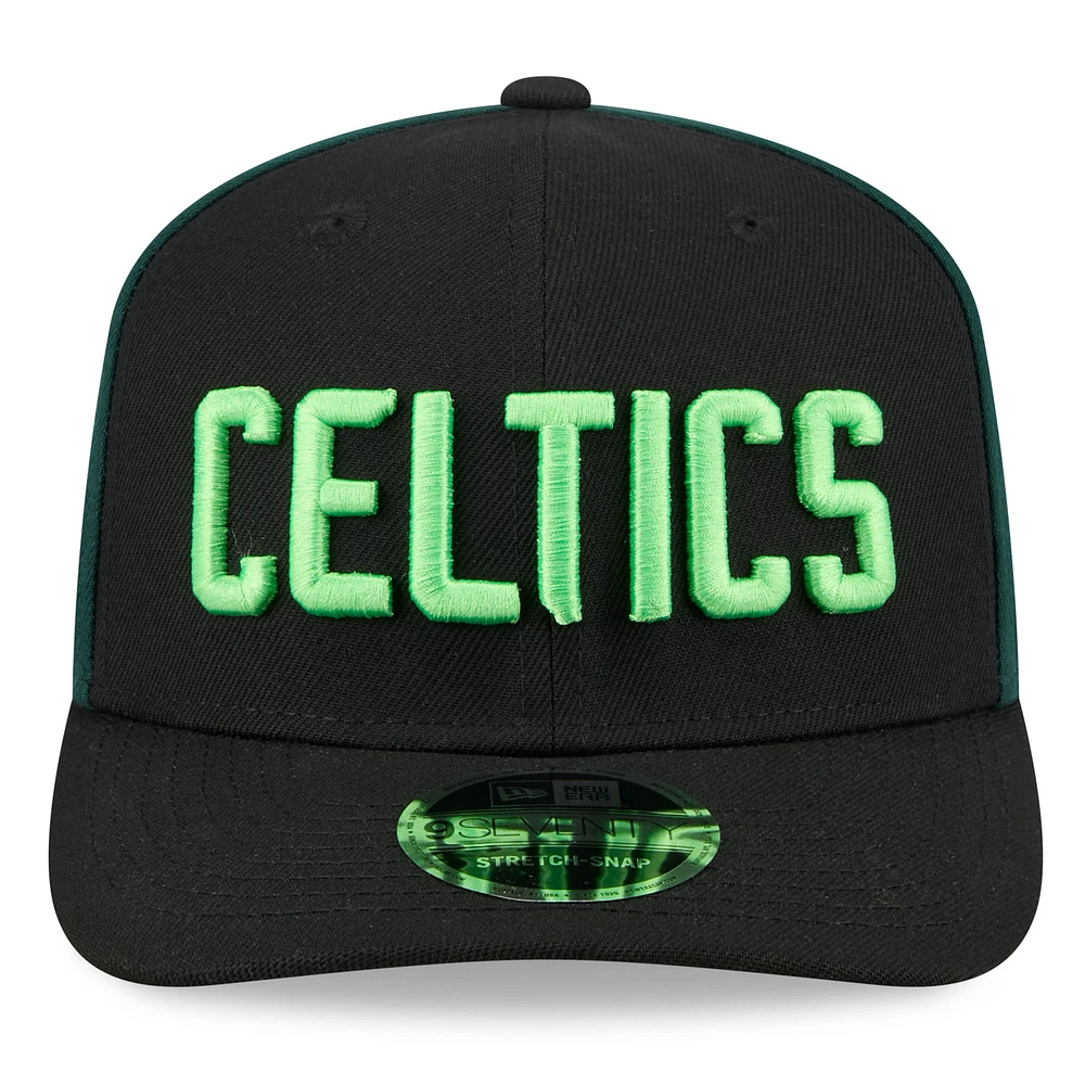 Casquette extensible à boutons-pression Boston Celtics 2024/25 City Edition 9SEVENTY New Era noire pour homme