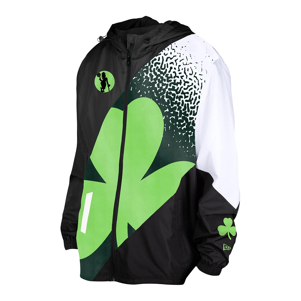 Men's New Era  Black Boston Celtics 2024/25 City Edition Full-Zip Windbreaker Jacket