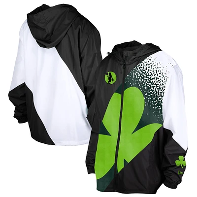 Veste coupe-vent entièrement zippée Boston Celtics City Edition 2024/25 noire New Era pour homme