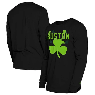 T-shirt à manches longues Boston Celtics City Edition 2024/25 noir New Era pour homme