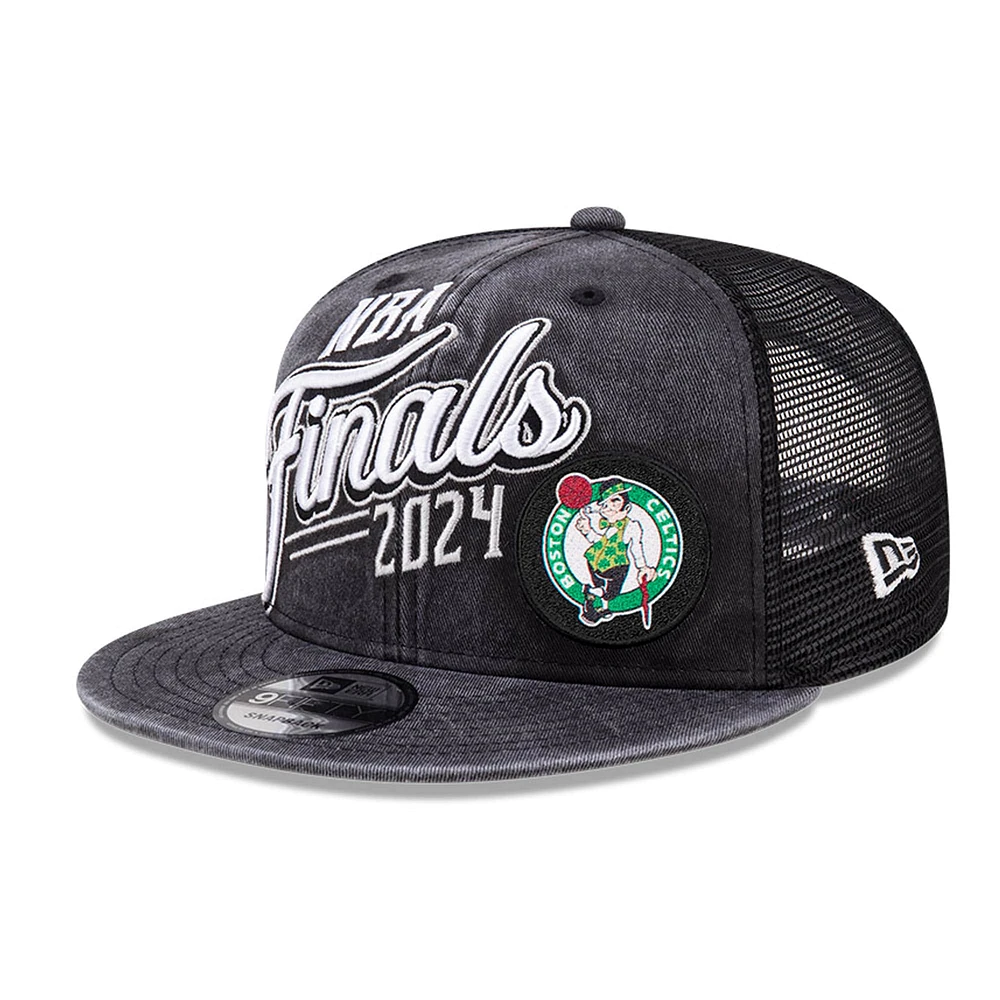 Casquette Snapback 9FIFTY noire New Era pour hommes des Boston Celtics 2024 Champions de la Conférence Est Locker Room