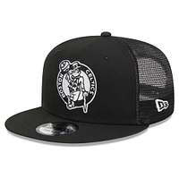 Men's New Era Black Boston Celtics 9FIFTY Snapback Trucker Hat