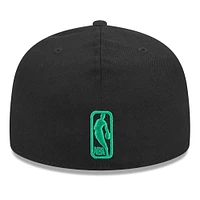 Men's New Era Black Boston Celtics Coral Reef Visor 59FIFTY Fitted Hat