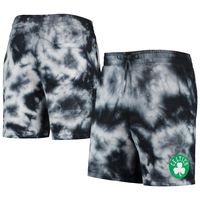 Men's New Era Black Boston Celtics Fleece Tie-Dye Shorts