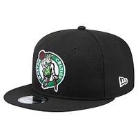 Men's New Era  Black Boston Celtics Logo 18x Champs 9FIFTY Snapback Hat