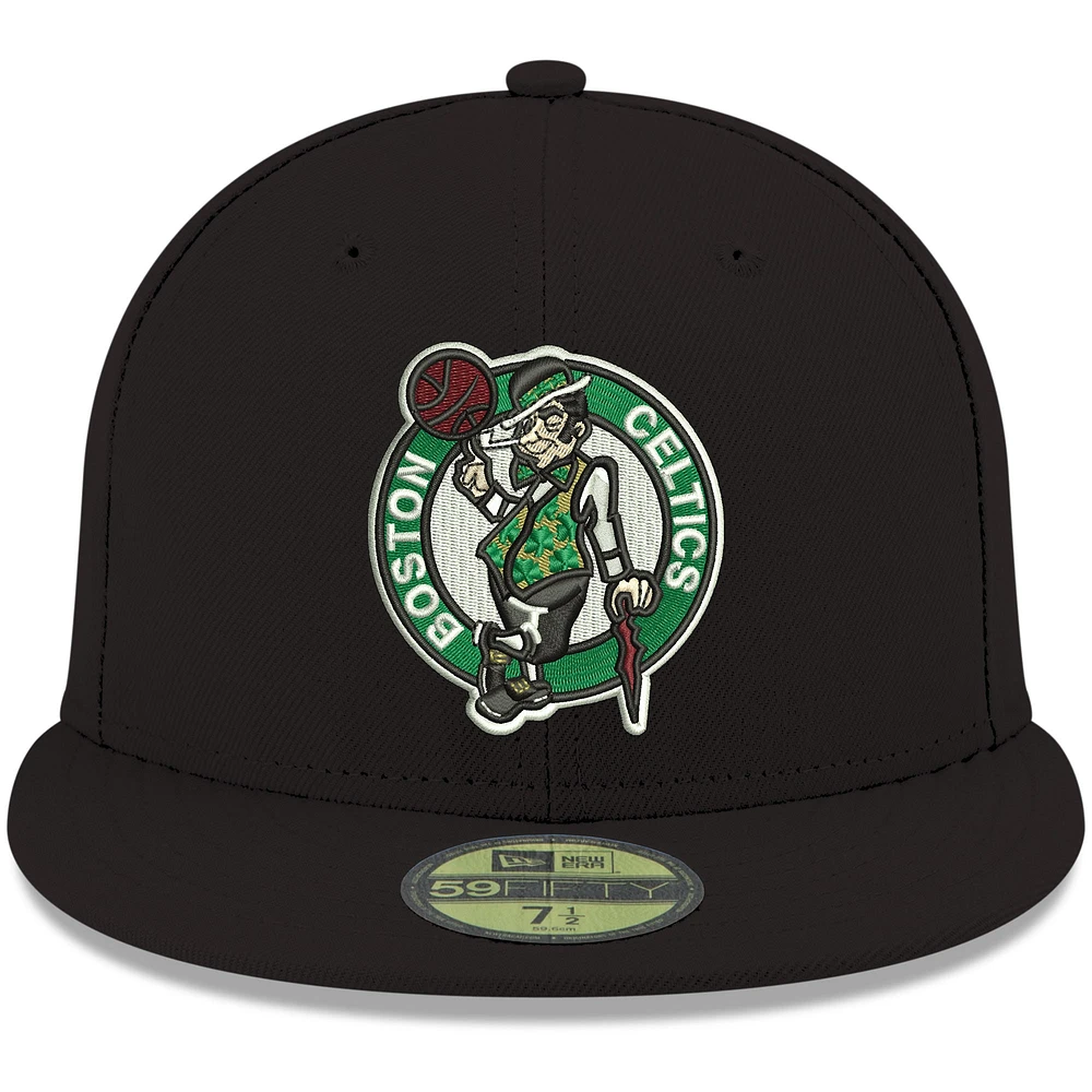Men's New Era Black Boston Celtics Official Team Color 59FIFTY Fitted Hat