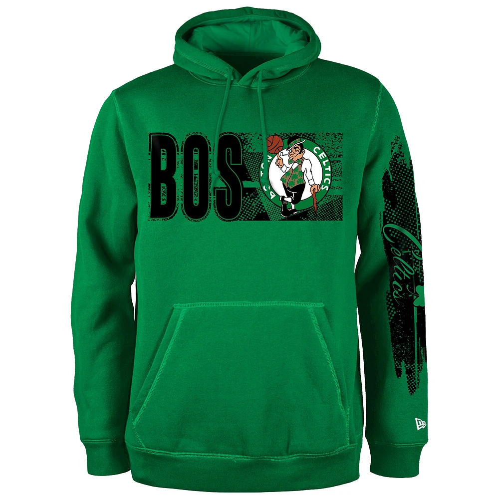 Sweat à capuche noir de la collection Tip-Off des Boston Celtics New Era pour homme