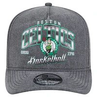 Men's New Era  Charcoal Boston Celtics Throwback Washed Pre-Curved 9FIFTY Snapback Hat