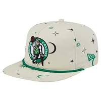 Men's New Era Cream Boston Celtics Lunar Golfer Snapback Hat