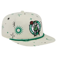 Men's New Era Cream Boston Celtics Lunar Golfer Snapback Hat