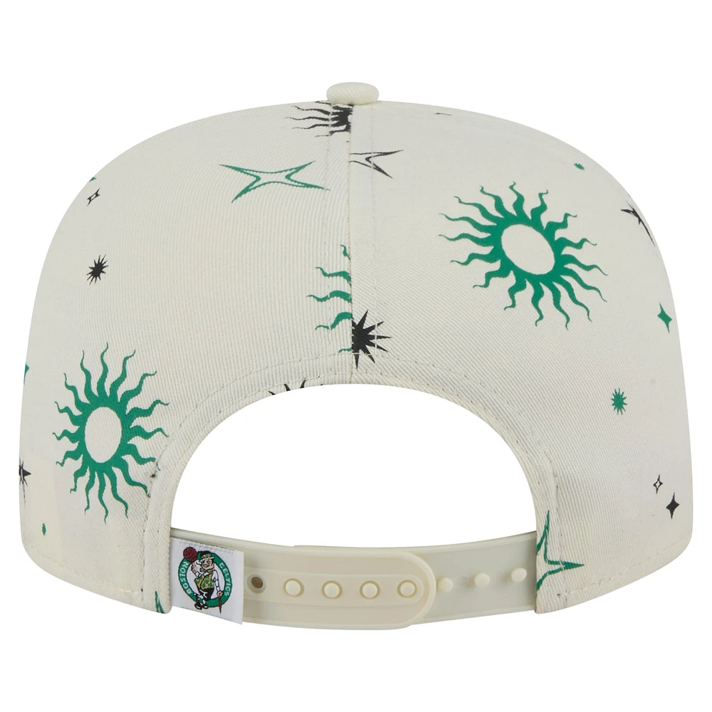Men's New Era Cream Boston Celtics Lunar Golfer Snapback Hat