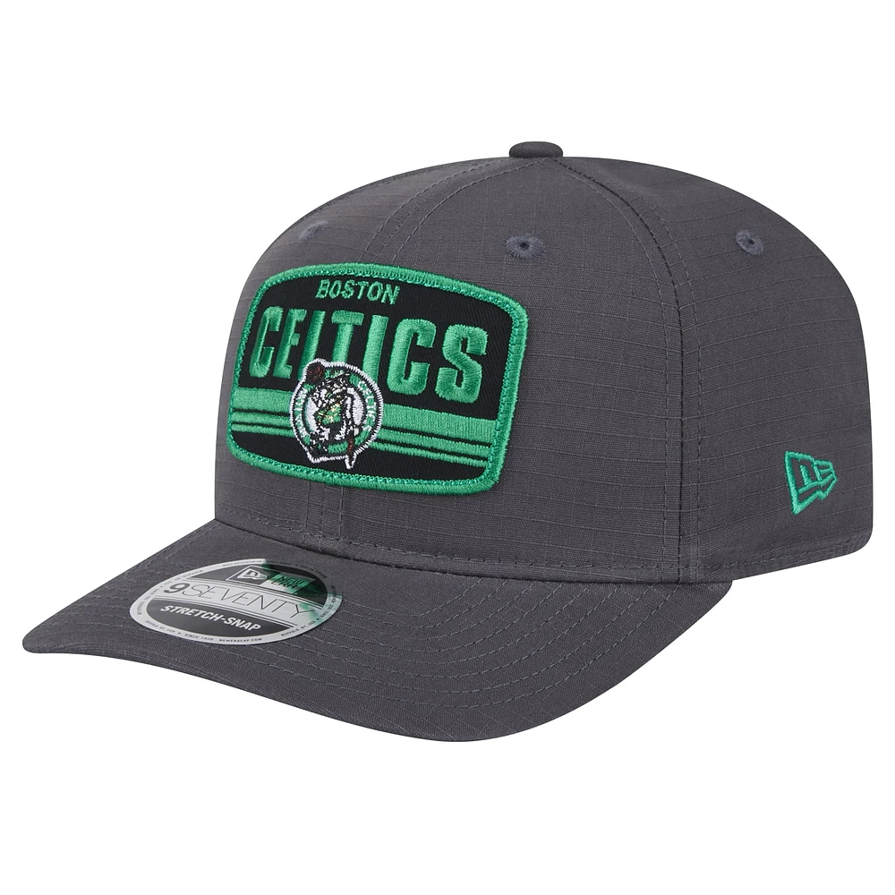 Men's New Era Graphite Boston Celtics Team Elevated Patch 9SEVENTY Adjustable Hat