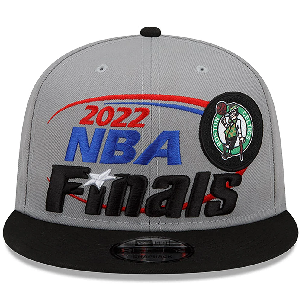 Men's New Era Gray/Black Boston Celtics 2022 Eastern Conference Champions Locker Room 9FIFTY Snapback Adjustable Hat