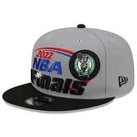 Casquette New Era grise/noire Boston Celtics 2022 Eastern Conference Champions Locker Room 9FIFTY Snapback réglable pour homme