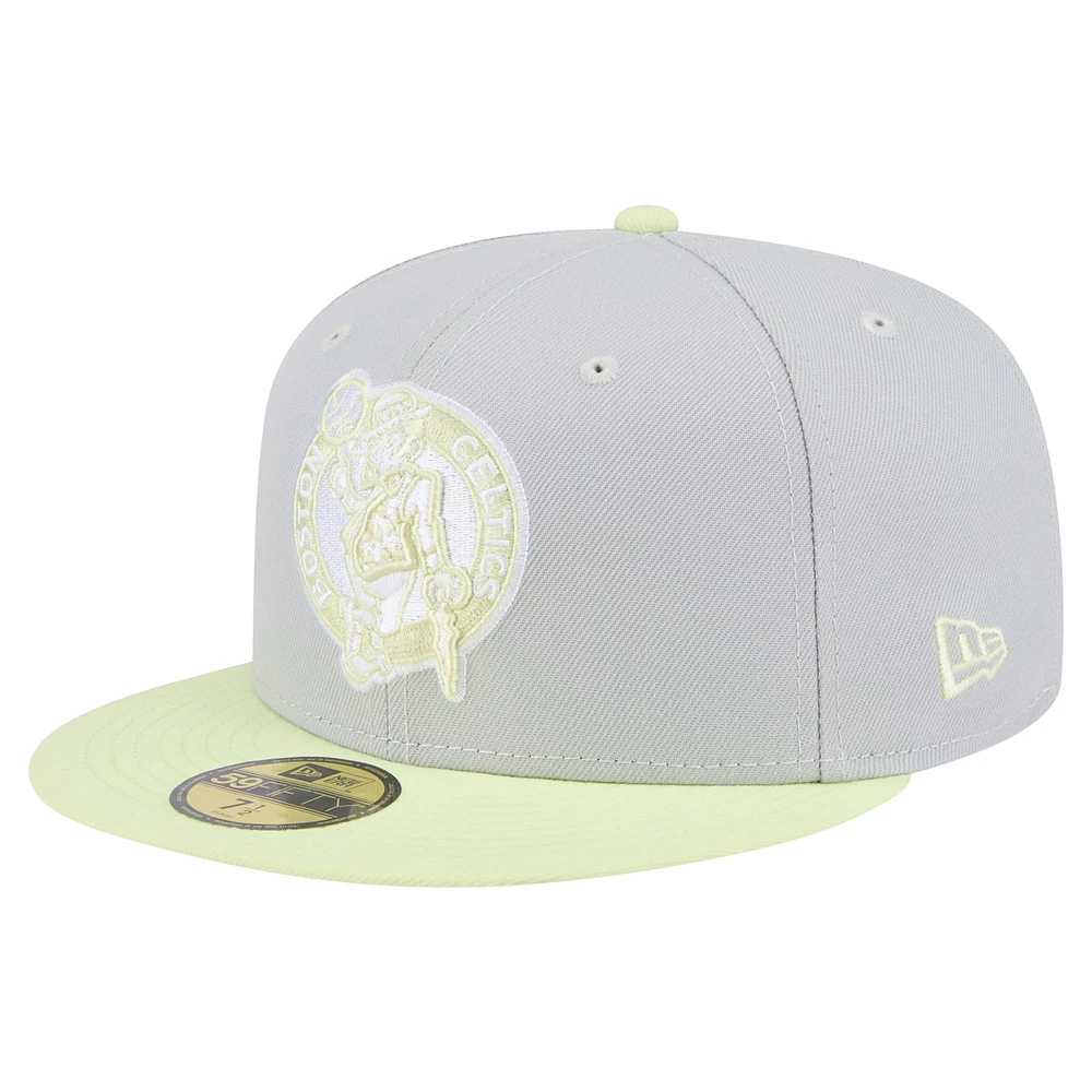Men's New Era Gray/Green Boston Celtics Color Pack 2-Tone 59FIFTY Fitted Hat