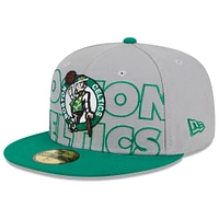 Casquette ajustée 59FIFTY bicolore pour homme Boston Celtics 2023 NBA Draft New Era gris/vert Kelly