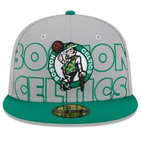 Casquette ajustée 59FIFTY bicolore pour homme Boston Celtics 2023 NBA Draft New Era gris/vert Kelly