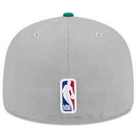 Casquette ajustée 59FIFTY bicolore pour homme Boston Celtics 2023 NBA Draft New Era gris/vert Kelly