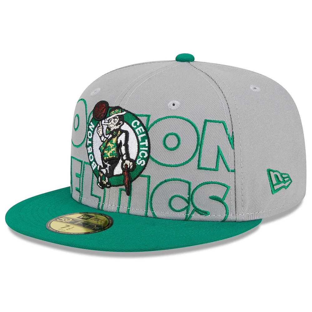 Men's New Era  Gray/Kelly Green Boston Celtics 2023 NBA Draft Two-Tone 59FIFTY Fitted Hat