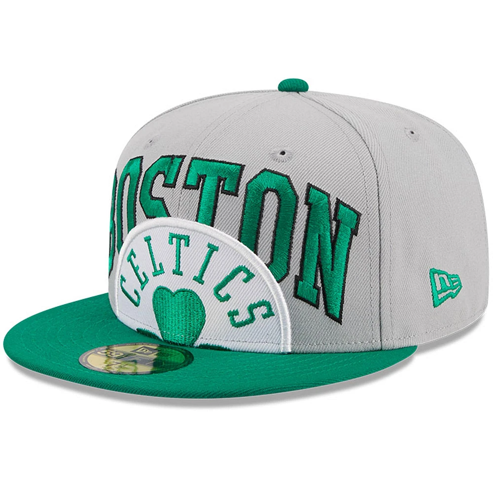 Men's New Era Gray/Kelly Green Boston Celtics Tip-Off Two-Tone 59FIFTY Fitted Hat