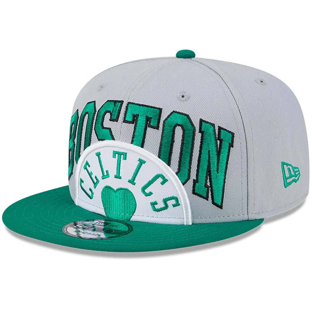 Casquette Snapback 9FIFTY bicolore New Era pour hommes, gris/vert Kelly, Boston Celtics Tip-Off