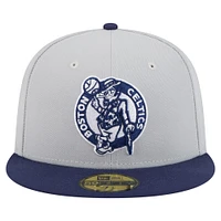 Men's New Era  Gray/Navy Boston Celtics Color Pack 2-Tone 59FIFTY Fitted Hat