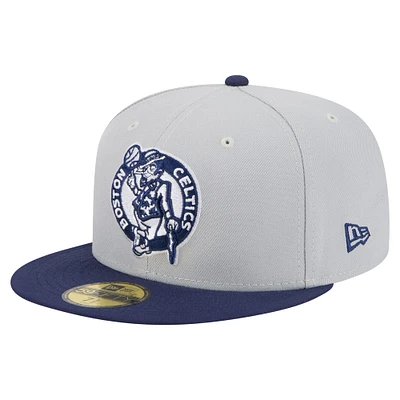 Men's New Era  Gray/Navy Boston Celtics Color Pack 2-Tone 59FIFTY Fitted Hat