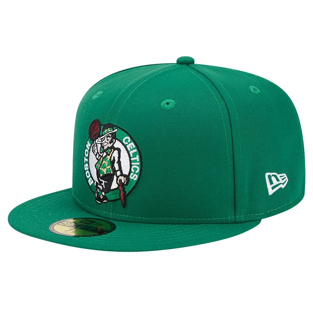 Casquette ajustée 59FIFTY New Era Kelly Green Boston Celtics Court Sport pour hommes