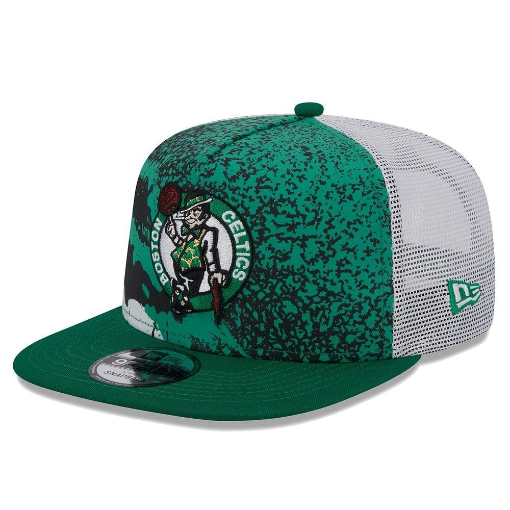 Casquette Snapback 9FIFTY New Era Kelly Green Boston Celtics Court Sport Speckle pour hommes