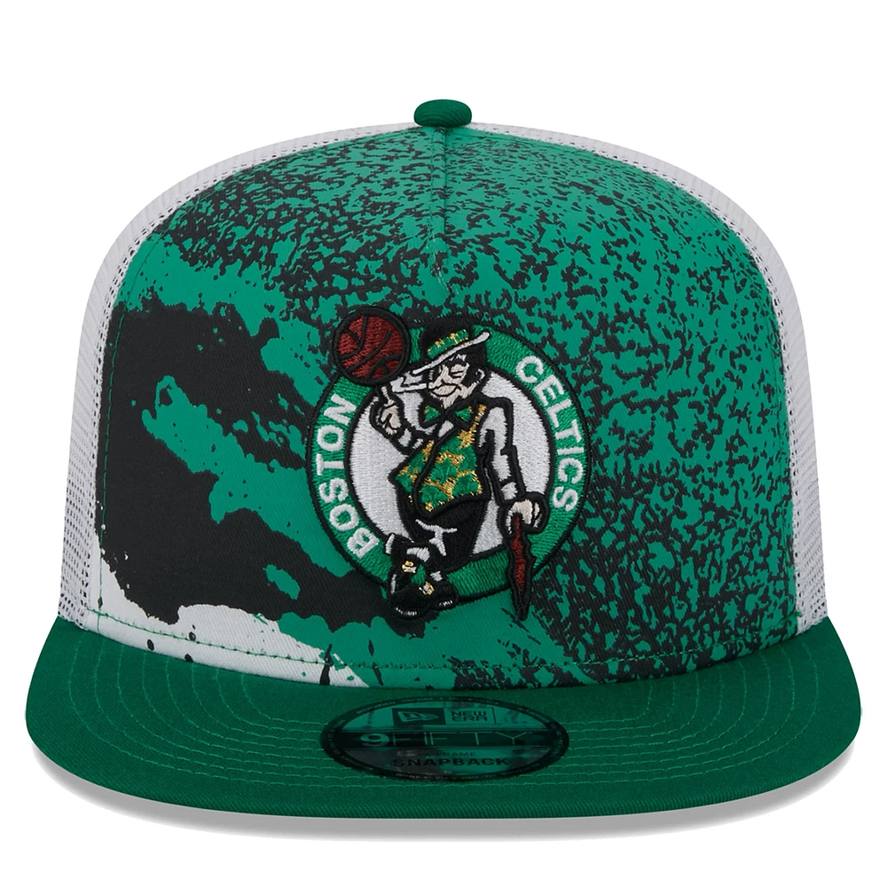 Men's New Era Kelly Green Boston Celtics Court Sport Speckle 9FIFTY Snapback Hat