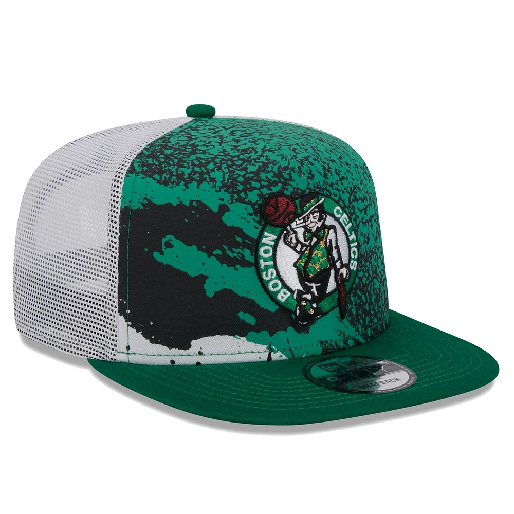 Men's New Era Kelly Green Boston Celtics Court Sport Speckle 9FIFTY Snapback Hat