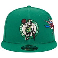 Men's New Era Kelly Green Boston Celtics Injection City Art 9FIFTY Snapback Hat