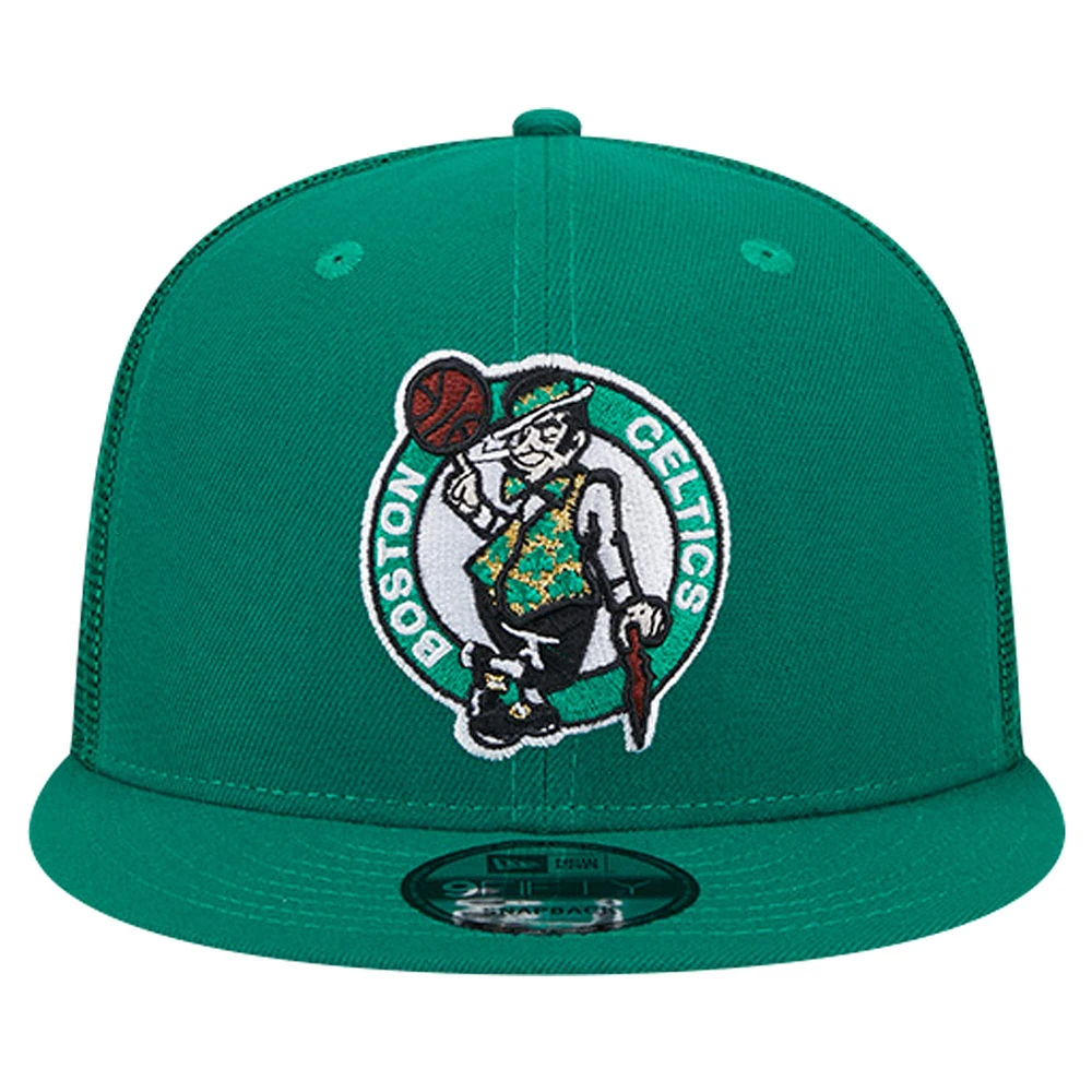 Casquette snapback 9FIFTY Boston Celtics en maille verte Kelly New Era pour homme