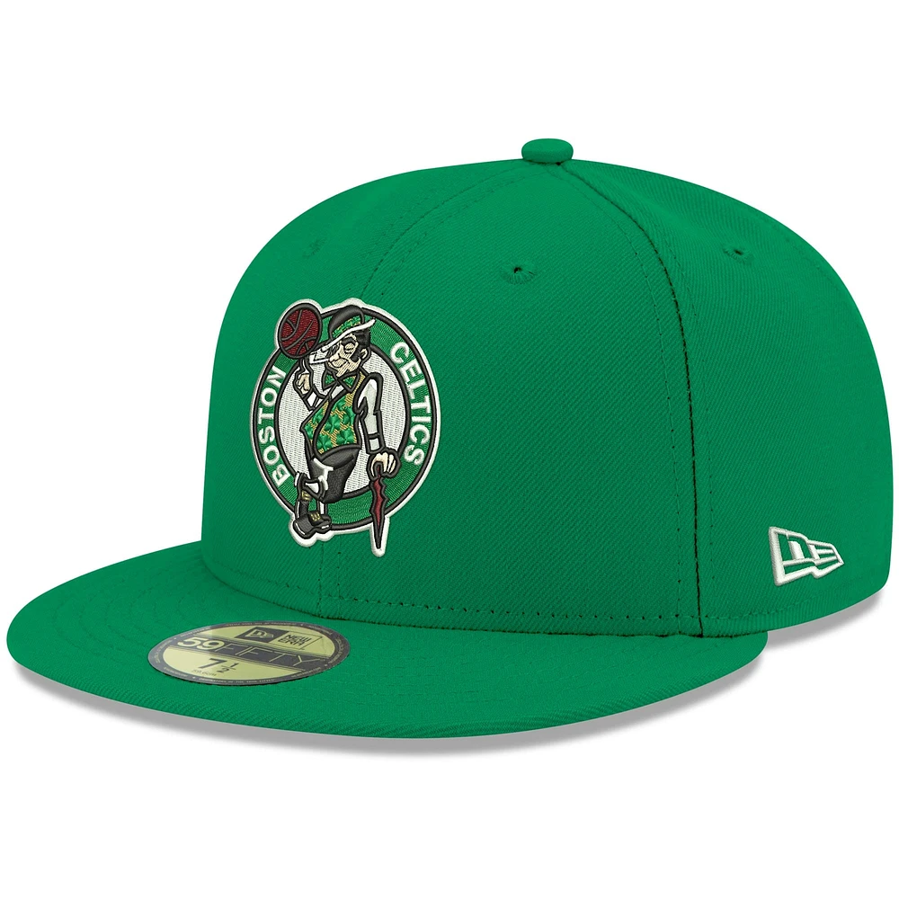 Men's New Era Kelly Green Boston Celtics Official Team Color 59FIFTY Fitted Hat