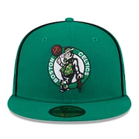 Casquette ajustée 59Fifty passepoilée et floquée New Era Kelly Green Boston Celtics pour hommes