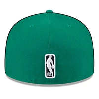 Casquette ajustée 59Fifty passepoilée et floquée New Era Kelly Green Boston Celtics pour hommes