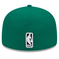 Men's New Era Kelly Green Boston Celtics  Rally Drive Checkerboard 59FIFTY Crown Fitted Hat