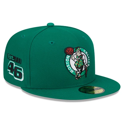 Casquette ajustée 59FIFTY New Era Kelly Green Boston Celtics Rally Drive Side Patch pour hommes